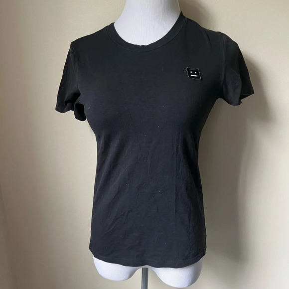 Acne Studios Black Face Patch Shirt, size S - Picture 2 of 4